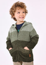 Load image into Gallery viewer, Olive Color Block Knit Hoodie
