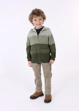 Load image into Gallery viewer, Olive Color Block Knit Hoodie

