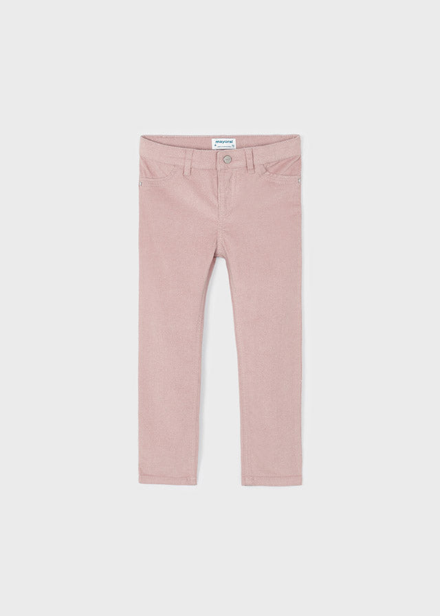 Shimmer Pink Cord Skinny Fit Pant