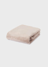 Load image into Gallery viewer, Taupe Faux Fur Pom Blanket
