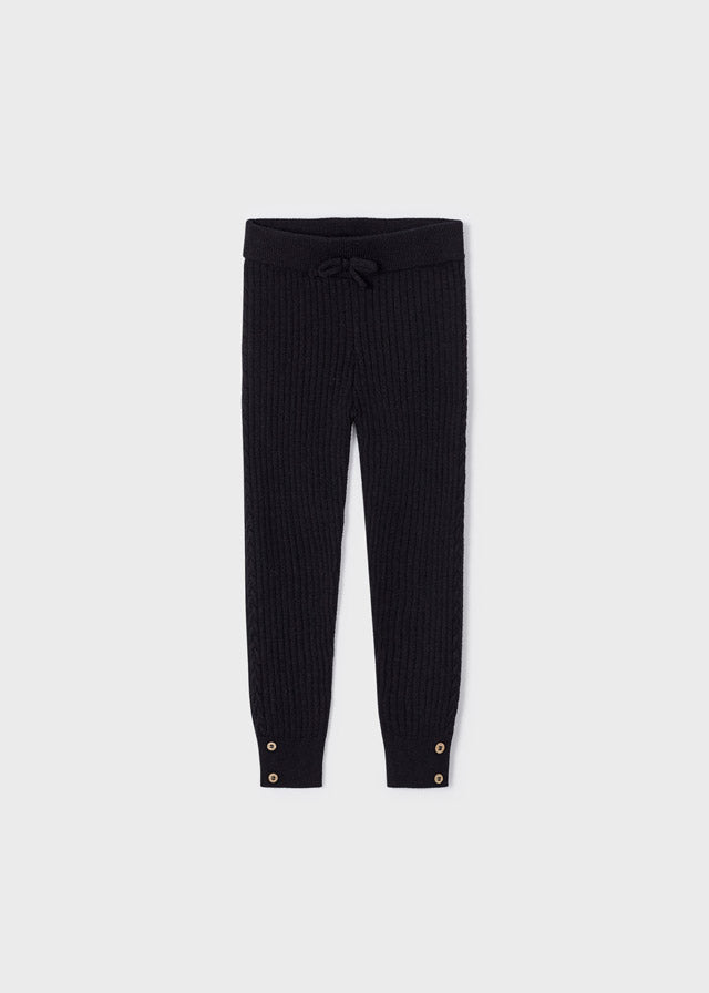 Black Rib Knit Legging