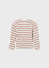 Load image into Gallery viewer, Pink Stripe Mock Neck Rib Top
