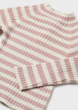 Load image into Gallery viewer, Pink Stripe Mock Neck Rib Top
