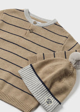 Load image into Gallery viewer, Navy Stripe Sweater &amp; Hat Set
