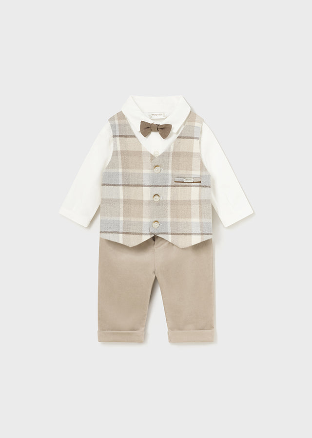 Tan Plaid Dressy Set