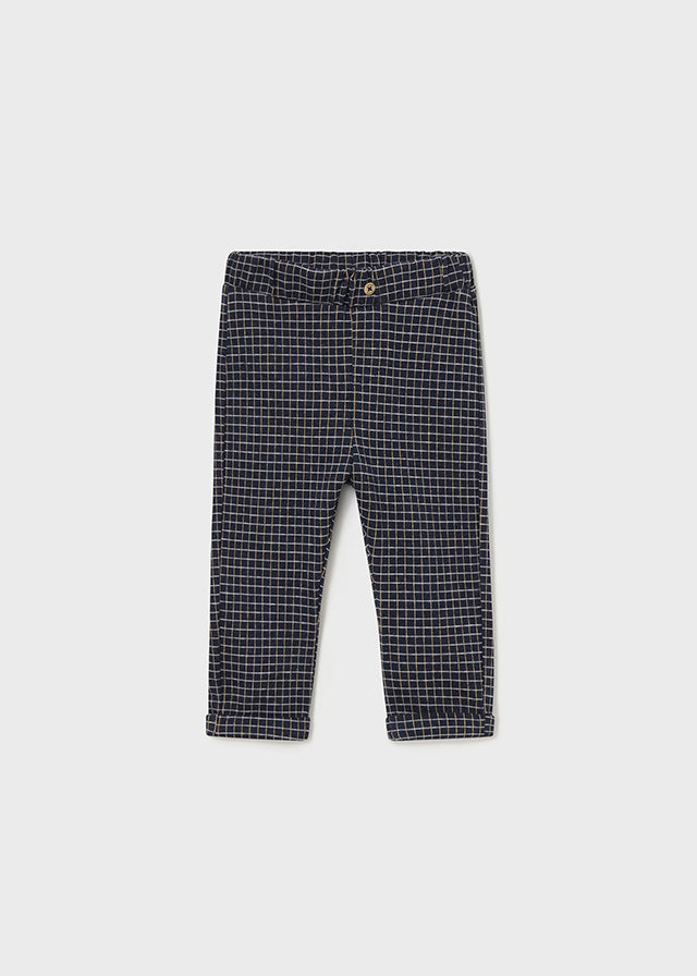 Navy Plaid Dress Pant