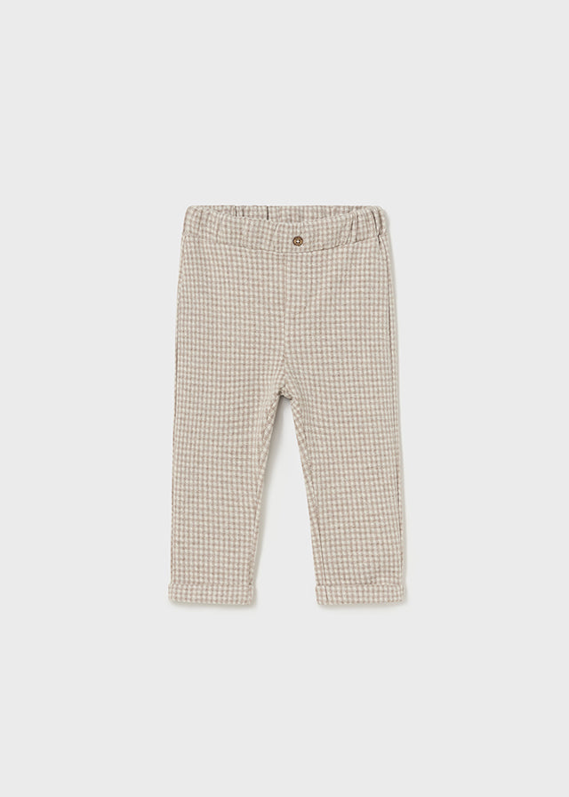 Taupe Plaid Dress Pant