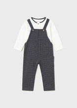 Load image into Gallery viewer, Navy Plaid Overall Set
