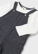 Load image into Gallery viewer, Navy Plaid Overall Set
