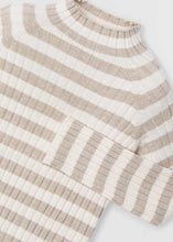Load image into Gallery viewer, Taupe Stripe Mock Neck Rib Top
