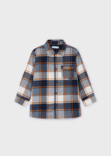 Load image into Gallery viewer, Navy Blue/Orange Plaid Overcoat
