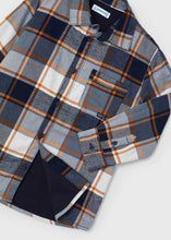 Load image into Gallery viewer, Navy Blue/Orange Plaid Overcoat
