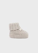 Load image into Gallery viewer, Taupe Knit Baby Booties
