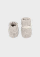 Load image into Gallery viewer, Taupe Knit Baby Booties
