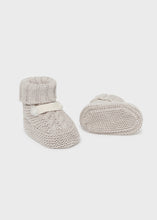 Load image into Gallery viewer, Taupe Knit Baby Booties
