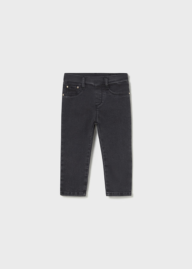 Washed Grey Flower Stitch Jegging