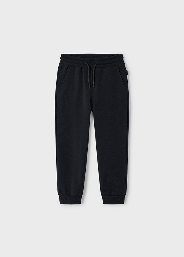 Black Cuffed Fleece Sweatpants