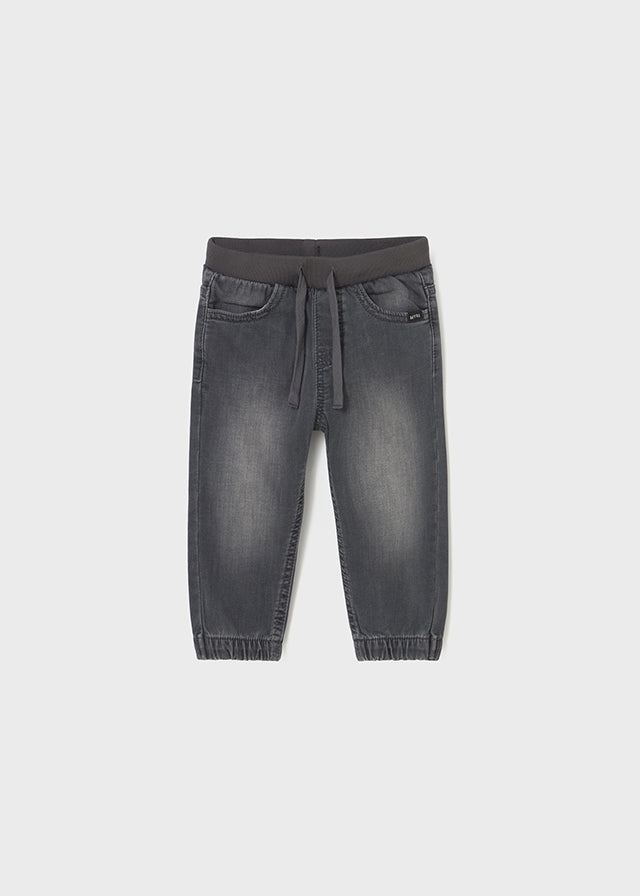 Washed Grey Pull On Jogger Pant