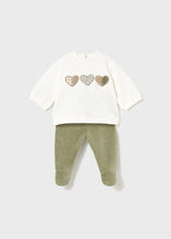 Load image into Gallery viewer, Olive Velour Heart Set
