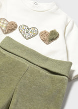 Load image into Gallery viewer, Olive Velour Heart Set
