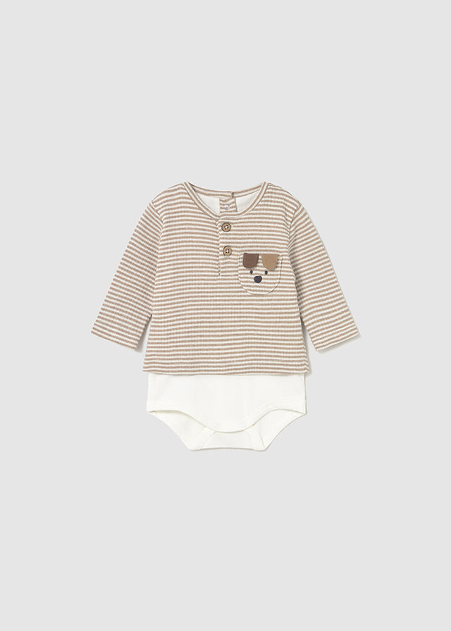 Puppy Stripe Onesie Long Sleeve
