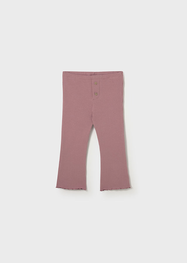 Rosy Pink Rib Wide Leg Bottoms