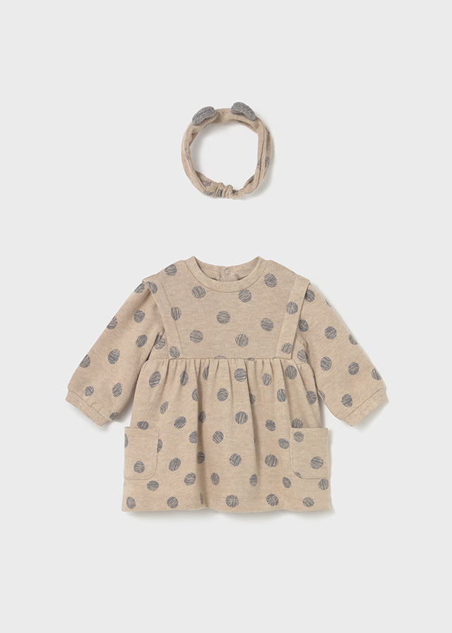 Sketchy Polka Dots Dress & Headband Set