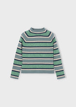 Load image into Gallery viewer, Jade Stripe Rib Mock Neck Top
