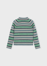 Load image into Gallery viewer, Jade Stripe Rib Mock Neck Top

