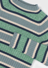 Load image into Gallery viewer, Jade Stripe Rib Mock Neck Top
