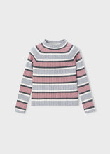 Load image into Gallery viewer, Rosy Pink Stripe Rib Mock Neck Top
