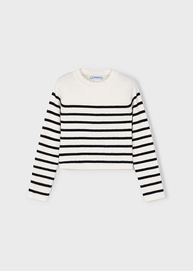 Black Stripe Knit Top