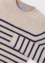 Load image into Gallery viewer, Toffee Stripes Scalloped Neck Sweater
