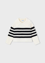 Load image into Gallery viewer, Black Stripes Scalloped Collar Top
