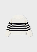 Load image into Gallery viewer, Black Stripes Scalloped Collar Top
