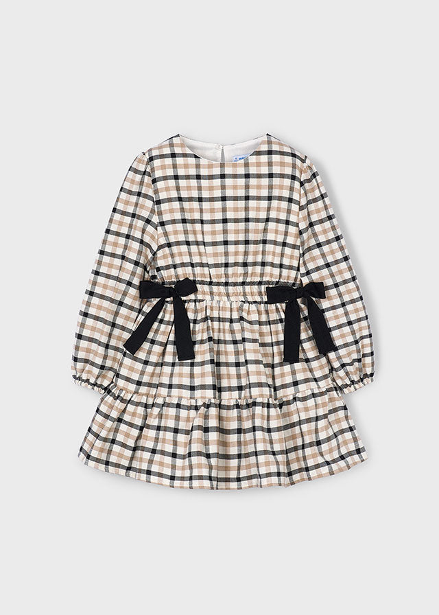 Black Bow Plaid Dress