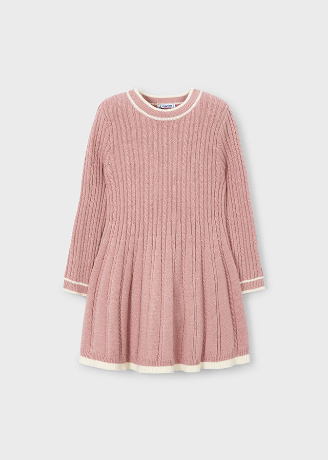 Rosy Pink/Cream Knit Dress