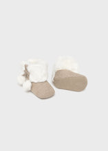 Load image into Gallery viewer, Taupe Pom Pom Knit Booties
