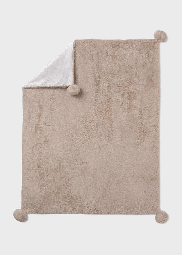 Beige Pom Blanket