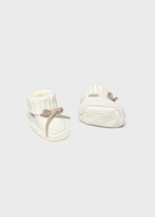 Cream Knit Bootie