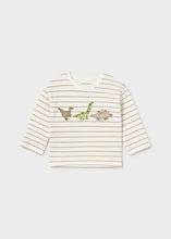 Load image into Gallery viewer, Sand Stripe Dinosaur Long Sleeve Top
