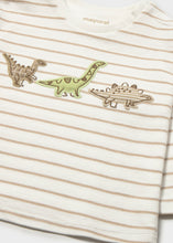 Load image into Gallery viewer, Sand Stripe Dinosaur Long Sleeve Top
