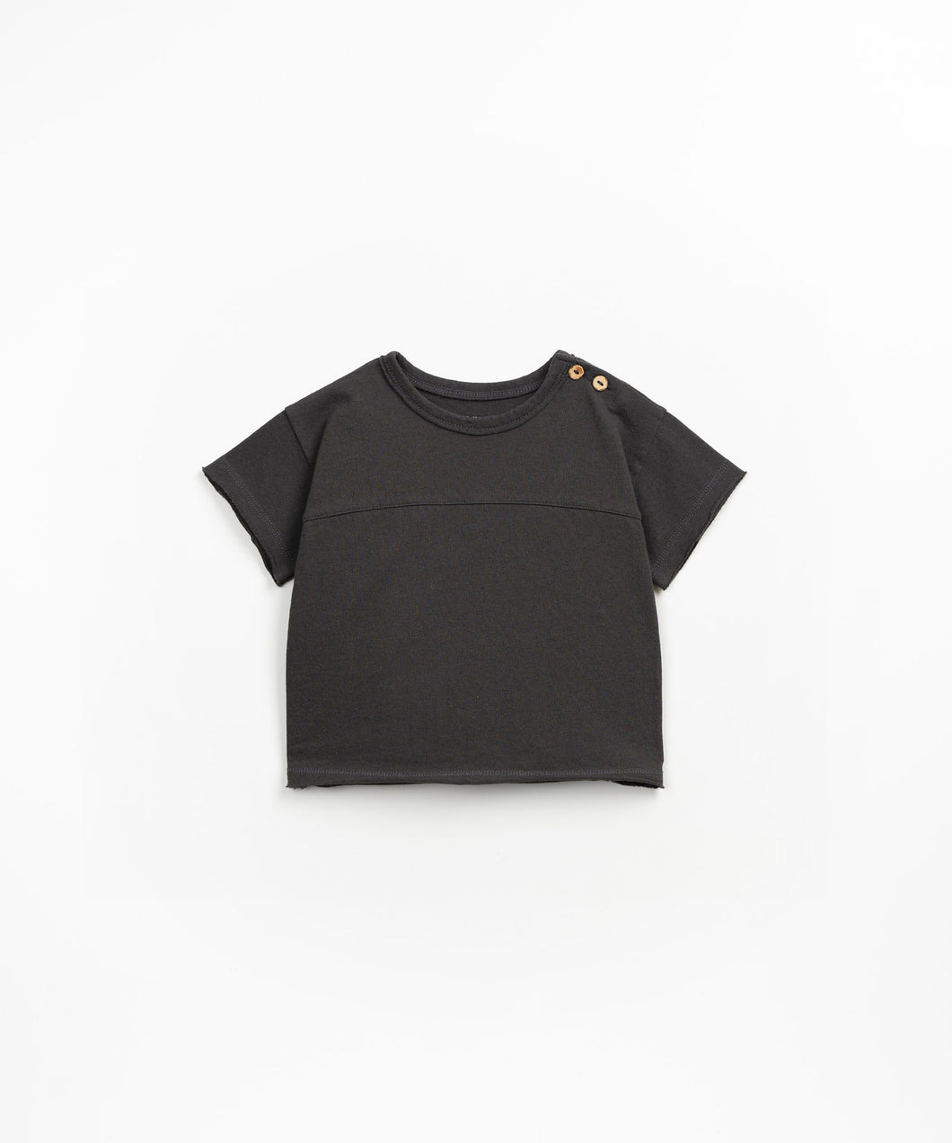 Anthracite Short Sleeve Raw Edge Tee