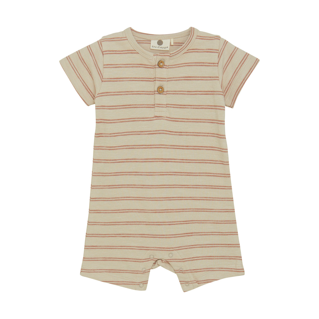 Brick Stripe Shortie Romper