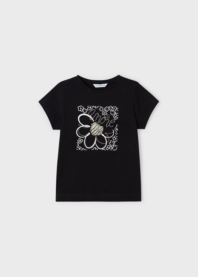 Black Flower Tee