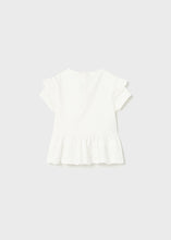 Load image into Gallery viewer, White Eyelet Peplum Top
