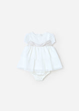 Load image into Gallery viewer, Taupe Ribbon Shimmer Dress &amp; Bloomer Set
