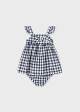 Load image into Gallery viewer, Navy Gingham Dress &amp; Bloomer Set
