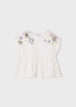 Load image into Gallery viewer, Cream Flower Peplum Top
