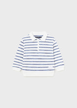 Load image into Gallery viewer, Blue Stripe Zip Polo
